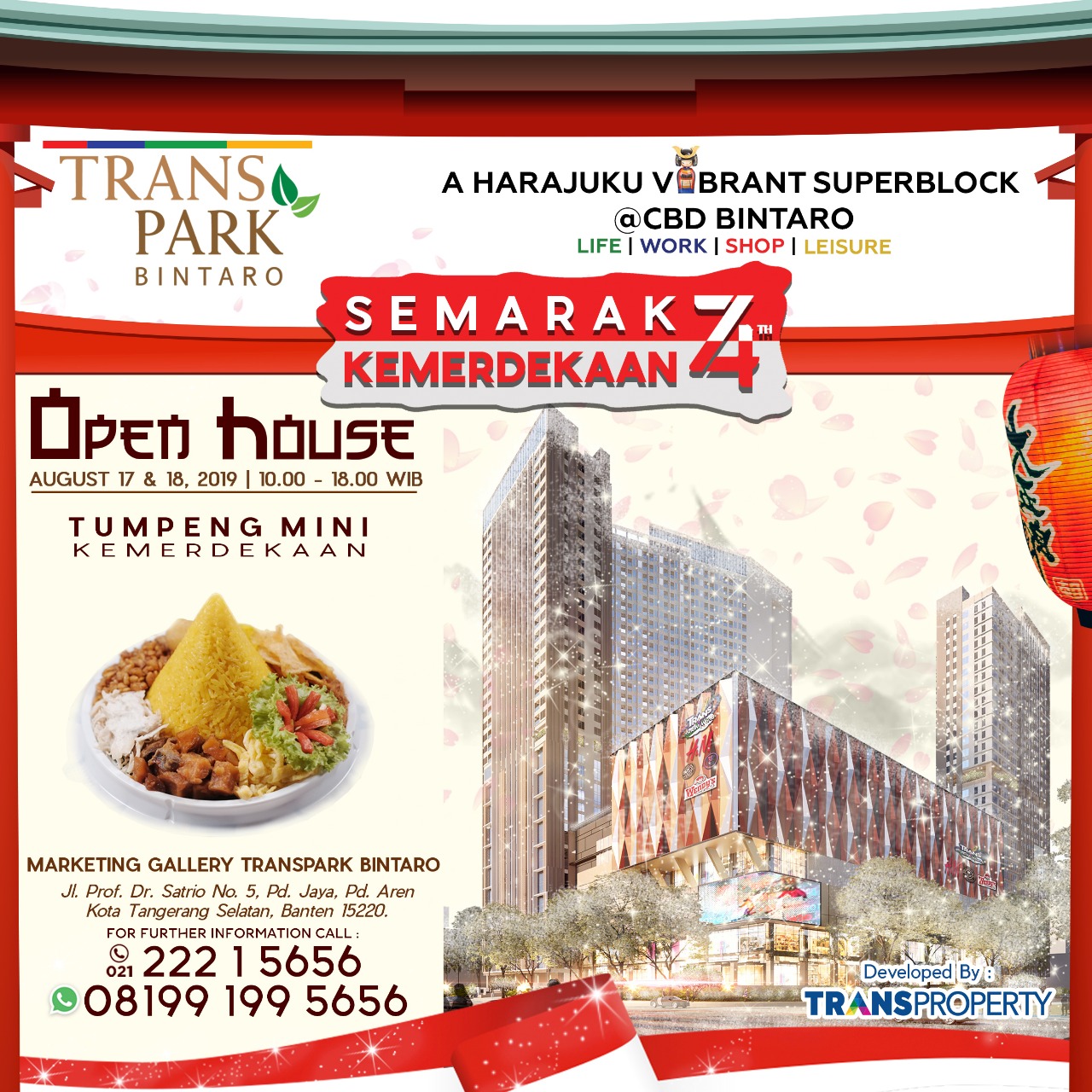 Open House Transpark Bintaro 17 & 18 Agustus 2019