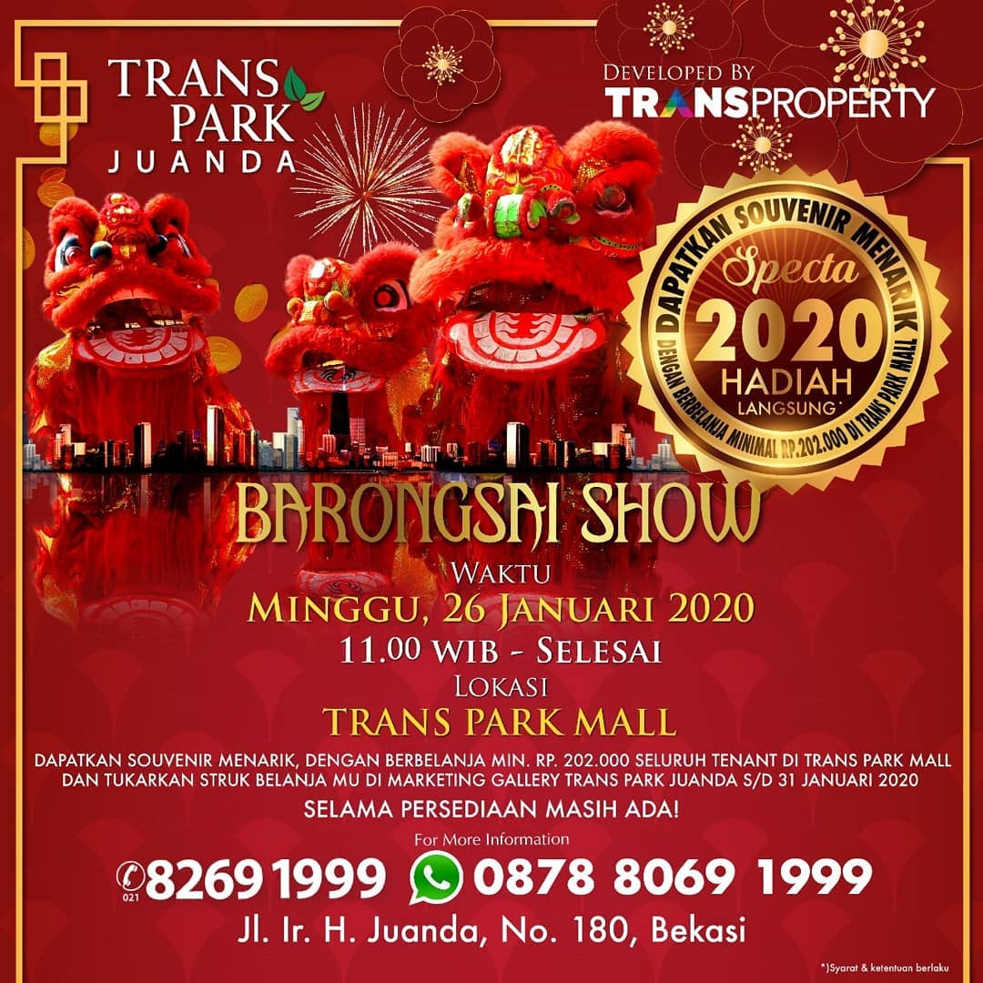 Barongsai Show Transpark Juanda 26 Januari 2020