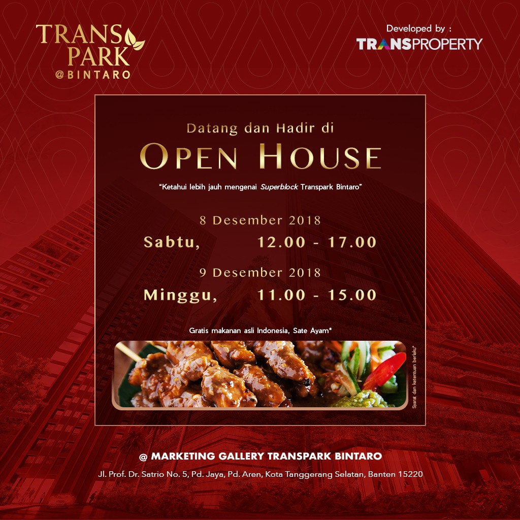 Open House Transpark Bintaro Get Sate Ayam